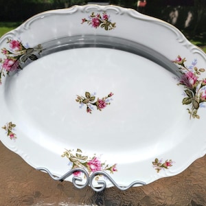 Vintage Serving Platter Empress China &quot;Moss Rose&quot; Vintage Japanese Fine Porcelain China Oval 16&quot; Serving Tray - Weddings, Showers, Gift Idea