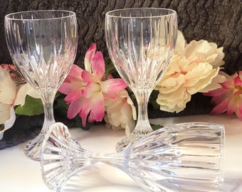Vintage Mikasa Park Lane Crystal Goblets - Set of 3 Hand Blown Stemware