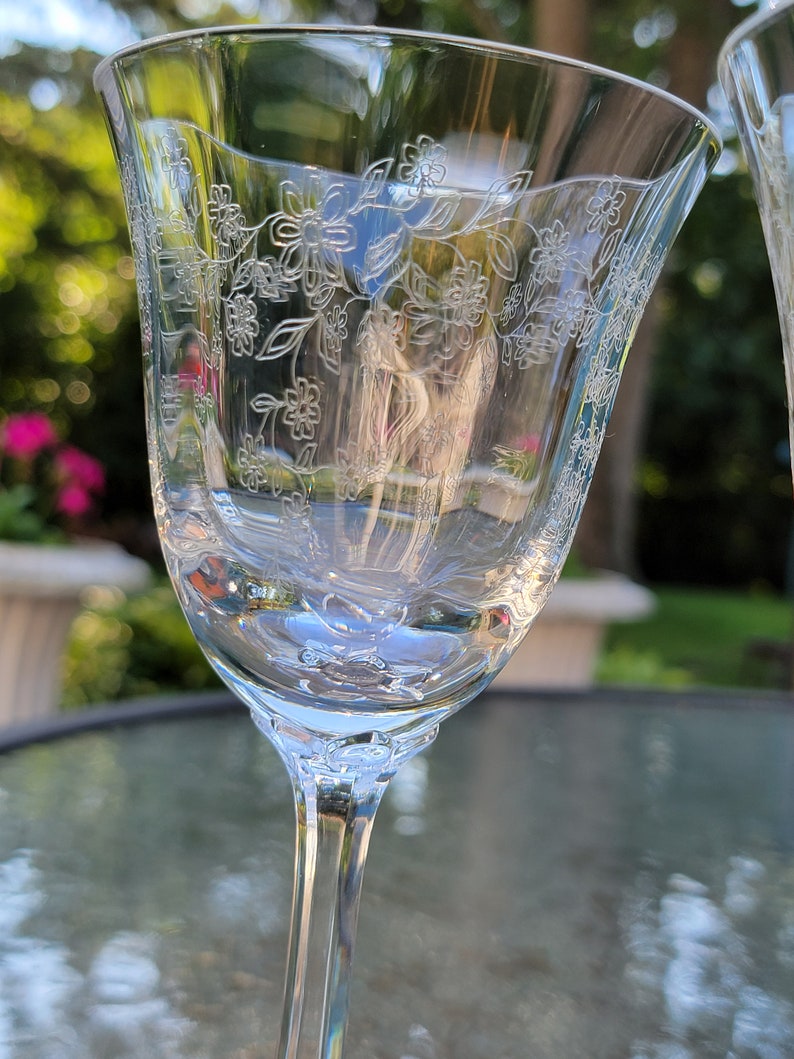 Lenox castle Garden Vintage Hand Blown Crystal Water Goblets With Hand