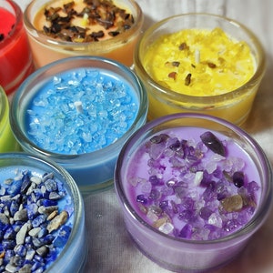 Chakra Tealights | Glass Tealights | 7 Chakra Glass Tealights | Chakra Candles | Chakra Healing | Aromatherapy Candles | Meditation candles