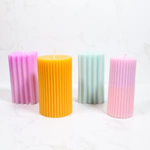 Soy Wax Pillar Candles | Pillar Candles | Ribbed Pillar Candles | Pillar Candle | Winter Candles | Set of 2 Candles | Set of 4 Candles|