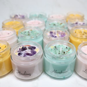 Manifestation Candles | 2oz Intention Candles | Flower & Herb Candles| Choose your Intention | Meditation Candles | Cleansing Candles