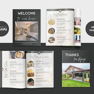 Airbnb Welcome Book Template, Airbnb Guest Book, Vacation Rental Welcome Guide, Airbnb Host Bundle, House Manual Guidebook Template, Canva