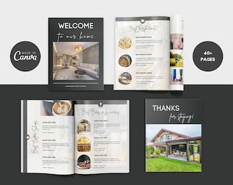 Airbnb Welcome Book Template, Airbnb Guest Book, Vacation Rental Welcome Guide, Airbnb Host Bundle, House Manual Guidebook Template, Canva