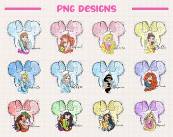 Disney-prinses, png-bestand, volledig prinsessenontwerp, bundel prinsessen