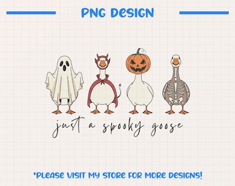 Gewoon een griezelige gans, png PNGEgg | Grappig Halloween-gansontwerp | Ghost Devil Pumpkin Skeleton Goose PNG voor shirt | Digitale download