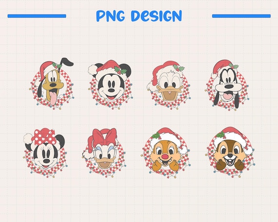 Disney Christmas Checkered PNG | Mickey Xmas Png | Disney Family Trip Matching Shirt Design | Digital Download