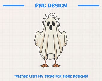 Just a Spooky Goose PNG – Halloween Ghost Goose-sublimatieontwerp – Leuke grappige herfstafdrukbaar voor shirts, mokken, ambachten