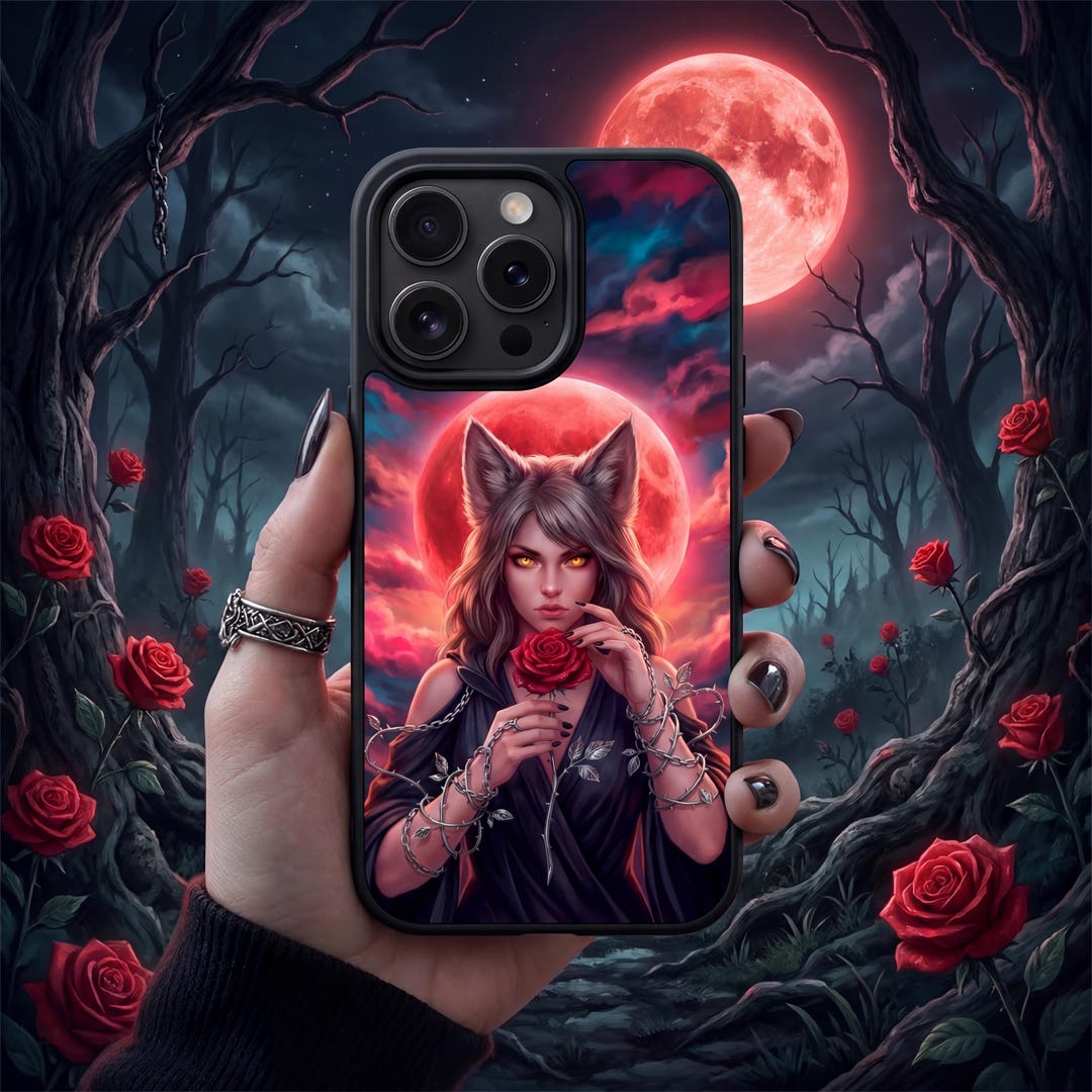 Werewolf Girl Phone Case | Blood Moon Gothic Romance | Matte Tough ...