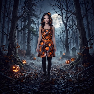 spooky black dress Red