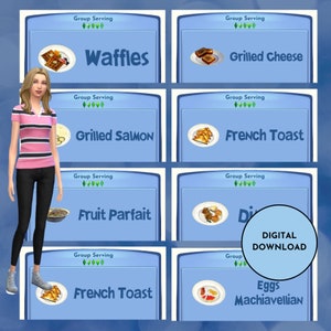 Sims Party Food Table Tents