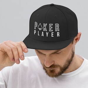 Poker Snapback Hut Geschenk für Pokerspieler Cap für Poker Geschenk für Ihn Texas Hold'em Hut POKERSPIELER Modernes Design