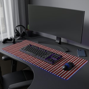 Poker Mouse Pad Gift For Poker Player LED Gaming Mouse Pad Gift for Him Texas Hold&#39;em Desk Pad Card Player Playing Card Pattern