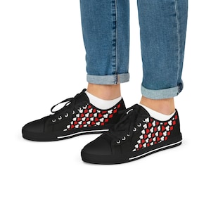 Herren Poker Schuhe Geschenk für Pokerspieler Sneakers für Poker Geschenk für Ihn Texas Hold'em Low Tops Spielkarte Anzüge Pik Herz Modernes Design