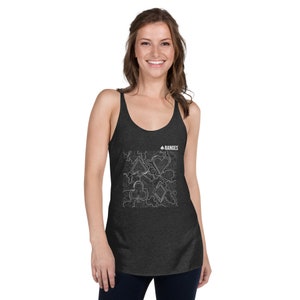 Womens Poker Tank-Top Geschenk für Pokerspielerin Modernes Poker Tank-Top Geschenk für Sie Texas Hold'em Shirt Karte Anzug Kleidung Topografische Karte Design