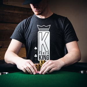 Cadeau chemise de poker pour joueur de poker T-shirt de poker moderne Cadeau pour lui Chemise Texas Hold'em Vêtements pour joueur de carte Poker KING OF POKER