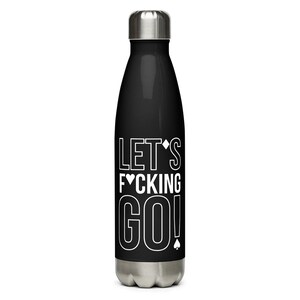 Poker Water Bottle Gift For Poker Player Drinkware for Poker Room Bar Gift for Him Texas Hold&#39;em Bottle LFG Modern Design