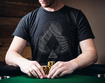 Poker Shirt Gift For Poker Player Modern Poker T-Shirt Gift for Him Card Player Shirt Card SUITS Spades Hearts Clubs Diamonds Design