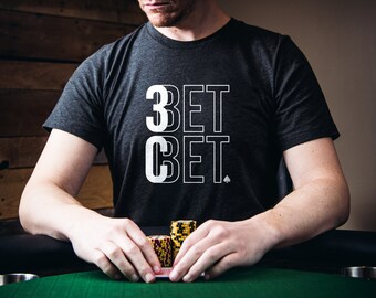 Poker Shirt Geschenk für Pokerspieler Lustiges Poker T-Shirt Geschenk für Ihn Texas Hold'em Shirt Karte Spieler Kleidung RAISE BET Modernes Design