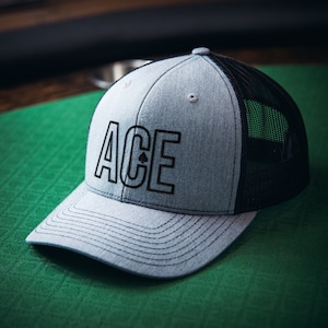 Poker Trucker Hat Gift For Poker Player Cap for Poker Gift for Him Texas Hold&#39;em Hat ACE Modern Design