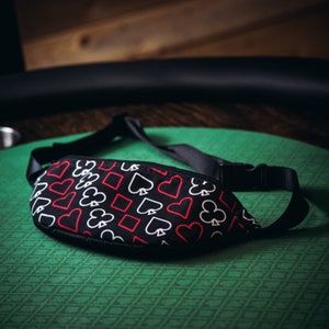 Sac banane de poker cadeau pour joueur de poker Sac de poker cadeau pour lui Sac banane Texas Hold'em COSTUMES DE CARTES À JOUER Pique coeurs Design moderne