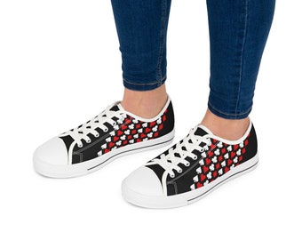 Women&#39;s Poker Shoes Gift For Poker Player Sneakers for Poker Gift for Her Texas Hold&#39;em Low Tops Playing Card Suits Spades Modern Design