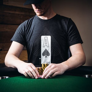 Cadeau chemise de poker pour joueur de poker T-shirt de poker moderne cadeau pour lui Chemise Texas Hold'em Vêtements pour joueur de carte Design ACE OF SPADES