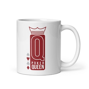 Poker Coffee Cup Gift For Poker Player Drinkware for Poker Room Bar Gift for Her Texas Hold&#39;em Coffee Mug Poker Queen Modern Design