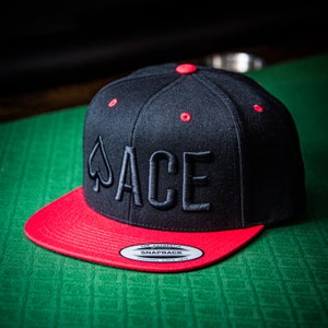 Poker Snapback Hat Gift For Poker Player Cap for Poker Gift for Him Texas Hold&#39;em Hat ACE Modern Design