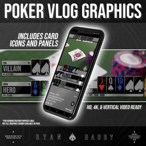 Pakiet grafik kart do gry w pokera Vlog dla pokera Vlog 52 karty PNG ikony dla pokera Content Creator Vlog grafika nowoczesny design V3
