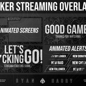 Sovrapposizioni live streaming di poker animato Mappa topografica Carte da gioco adatte Creatore di contenuti di poker Design moderno
