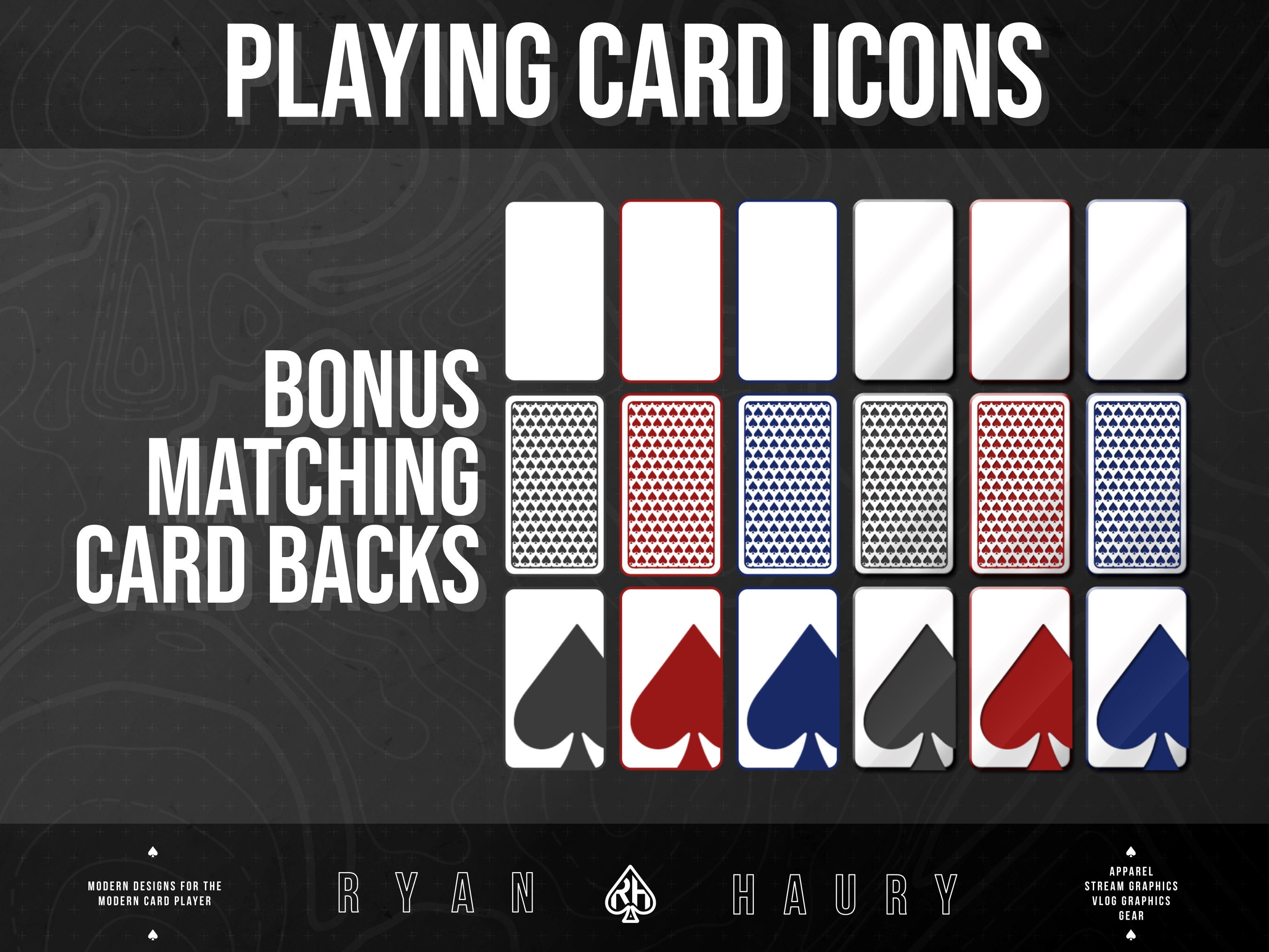 Poker Vlog Playing Card Graphics Pack for Poker Vlogs 52 Cards Etsy