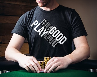 Poker Shirt Geschenk für Pokerspieler Lustiges Poker T-Shirt Geschenk für Ihn Texas Hold'em Shirt Kartenspieler LAUFEN Gut SPIEL Gutes Modernes Design