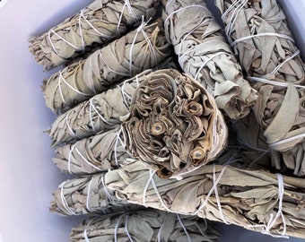 Lot Of 50 White Sage Smudge Sticks – 4-5 Inch Each For House Cleansing & Negativity Removal (Made In USA)