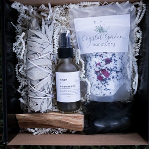 Energy Cleansing Kit: includes Sage, Palo Santo, Obsidian, Bath Salts and Sage Room Spray!
