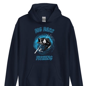 Bass Fishing Hoodie: Funny Fisherman Gift, Unisex Fit