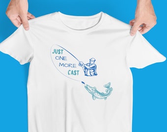 Lustiges Bassfischer-T-Shirt: Nur noch gegossen, Fliegenfischen-T-Shirt, Fischergeschenke, Fliegenfischenhemd, Fischergeschenke