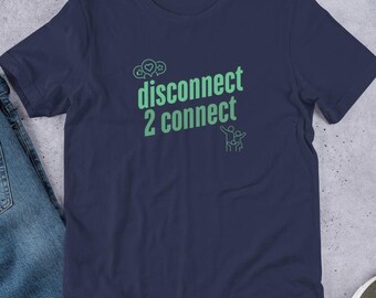 Disconnect 2 Connect Anti Social Introvert T-Shirt, Funny Graphic Tee, Antisocial Sarcastic Shirt, Mental Health Gift, Social Media Protest