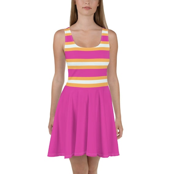 pink skater dress outfit ASOS LUXE puff sleeve corseted mini skater dress in light pink
