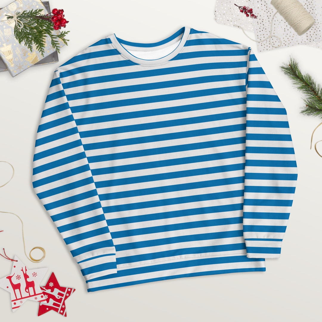 Stripe Contrast Blue Sweatshirt