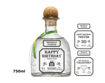 Tequila 750ml Personalize Label Template, Customize for Any Occasion