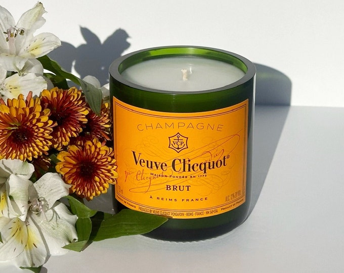 Veuve Clicquot Champagne Bottle Repurposed Soy/coconut Wax Candle Etsy