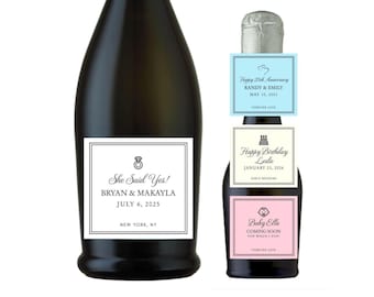 Personalized Prosecco and Champagne Bottle Labels, Any Occasion