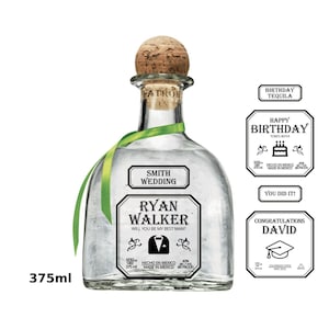 Tequila 375ml Personalize Label Template, Customize for Any Occasion