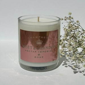 Moet & Chandon Rosé 750ml Champagne Bottle Candle - Soy/Coconut Wax