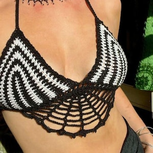 Gehaakte crop top spinnenweb, gehaakte crop top, spinnenweb crop top