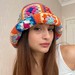 Crochet Bucket Hat, Bucket Hat, Summer Hat, Granny Square Bucket Hat