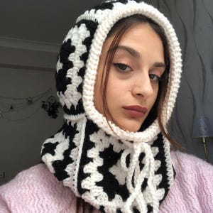 Crochet Balaclava, Granny Square Balaclava, Crochet Granny Square Balaclava, Unisex, Winter Hat