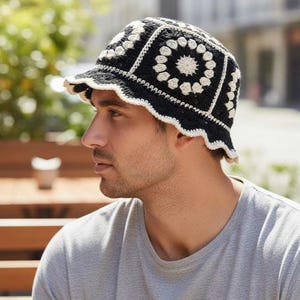 Crochet Bucket Hat for Men, Crochet Bucket Hat