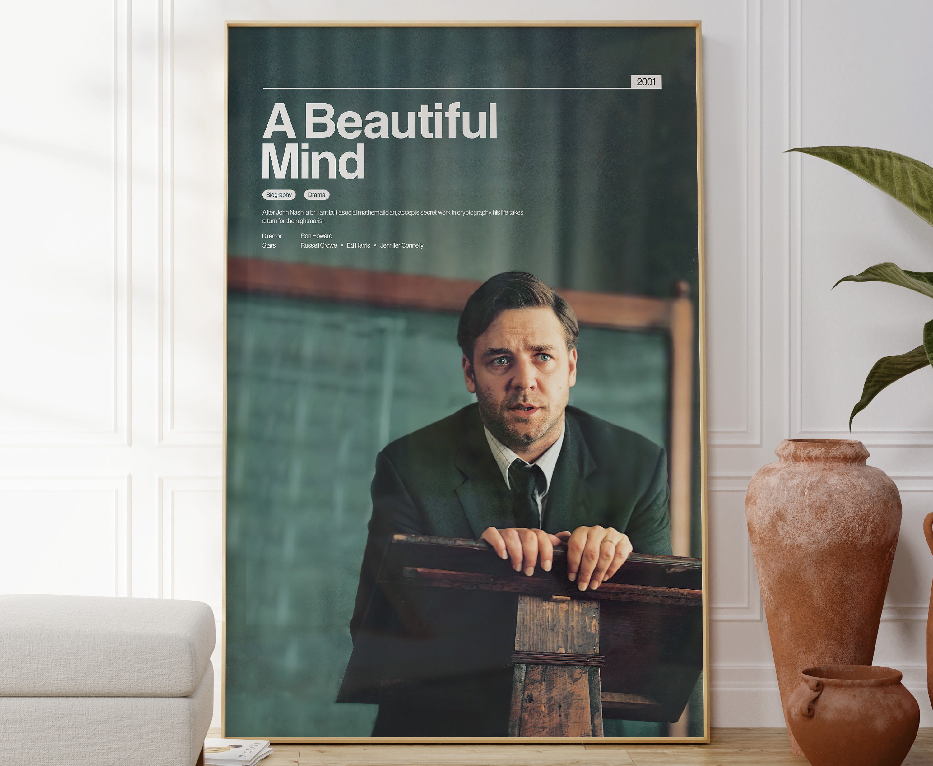 A Beautiful Mind Poster A Beautiful Mind Movie Print Etsy